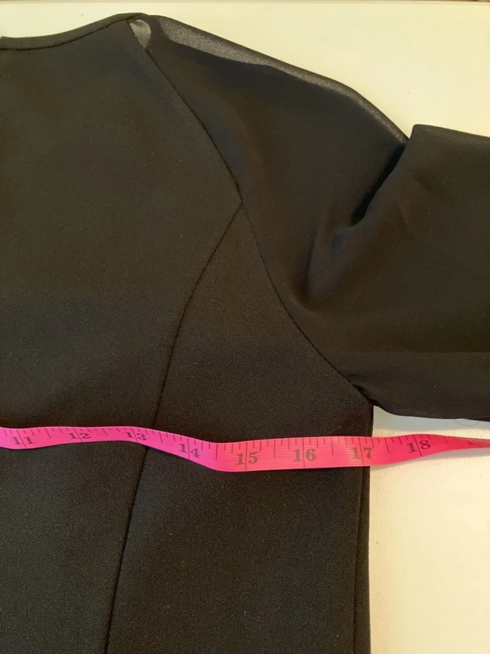 Calvin Klein Long-Sleeve Knee-Length Sheath Dress Size 8 Black Sheer Arms NWOT - Picture 7 of 12